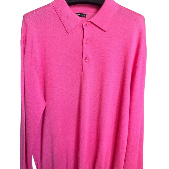 Manrico cashmere men's 3 button polo - Picture 1 of 2